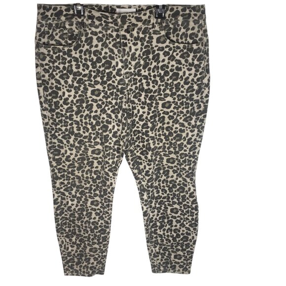 Ann Taylor LOFT Modern Skinny Jeans Womens 31/12 Leopard Print Stretch Denim - Picture 1 of 16